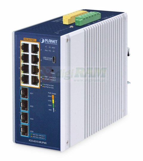 Planet IGS-4215-8UP4X IP30 Industrial L2/L4 8-Port