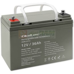 Qoltec Akumulator AGM | 12V | 36Ah | max.540A