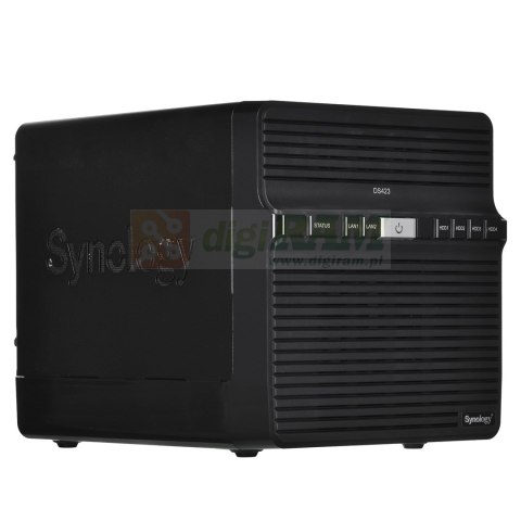 NAS Synology DS423; Tower; 4x (3.5" SATA HDD); Realtek RTD1619B;,2GB DDR4, 2x 1GbE RJ-45