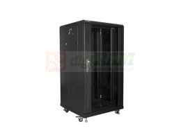 Szafa rack Lanberg FF01-6622-12B (22U; 19''; 1160 mm / 600mm / 600 mm; stojąca; Szklane; 800 kg; kolor czarny)