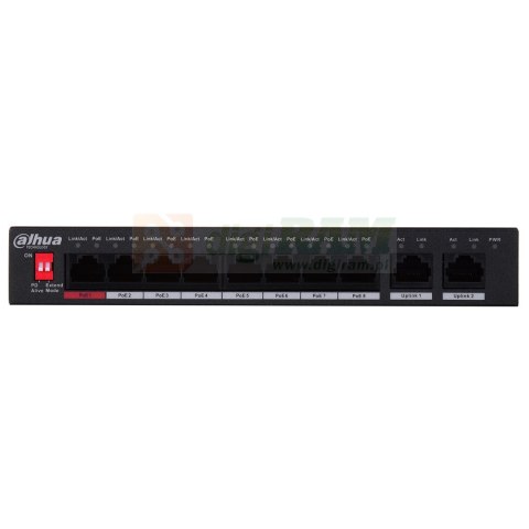 SWITCH POE PFS3010-8ET-96-V2 8-PORTOWY DAHUA