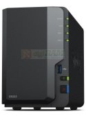 NAS Synology DS223; Tower; 2x (3.5" SATA HDD)/2.5" HDD SSD); Realtek RTD1619B;,2GB DDR4, 1x 1GbE RJ-45