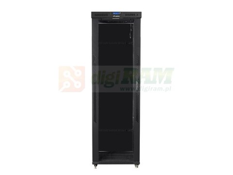 LANBERG SZAFA STOJĄCA RACK 19" 47U 800X1000 DRZWI SZKLANE LCD CZARNA FF01-8047-12BL (FLAT PACK)