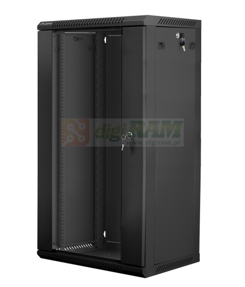 Szafa rack Lanberg WF01-6422-10B (22U; 1082mm / 600mm / 450 mm; wisząca; Otwierane; 19''; kolor czarny)