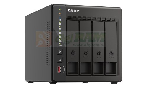 Qnap TS-453E-8G, Tower, 4 x 2.5"/3.5" SATA , Intel Celeron J6412 4C/4T, 8 GB DDR4 onboard not expandable, 2 x 2.5GbE, External a