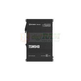 Przełącznik niezarządzalny Industrial switch TSW040 8xPoE+, 8x10/100 Eth, DIN