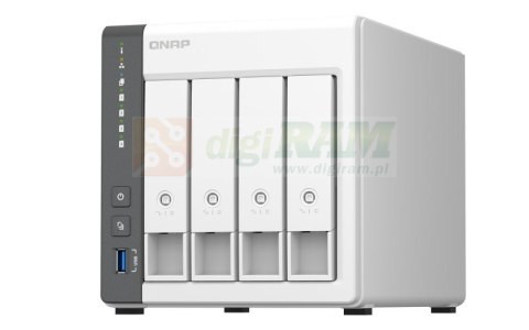 Qnap TS-433-4G, Tower, 4 x 2.5"/3.5" SATA , ARM 2.0GHz Quad core, 4GB, 1 x 2.5GbE + 1 x GbE, External adapter (PSU)