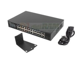 SWITCH LANBERG RSFE-24P-2C-250 24X 100MB POE+/2X COMBO RACK 19