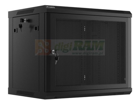 SZAFA INSTALACYJNA RACK WISZĄCA 19" 9U 600X450 CZARNA DRZWI PERFOROWANE LANBERG (FLAT PACK)