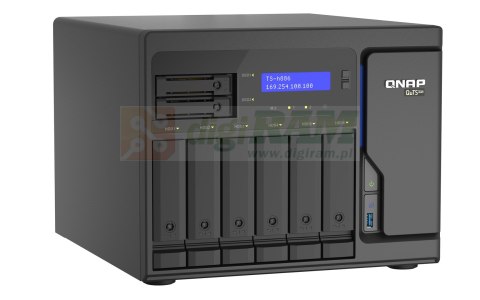 Qnap TS-h886-D1602-8G, Tower, 6 x 3.5"/2.5" SATA + 2 x 2.5" SATA, Intel Xeon Processor D-1602 2C/4T, 8 GB ECC RAM (Max. 128GB), 