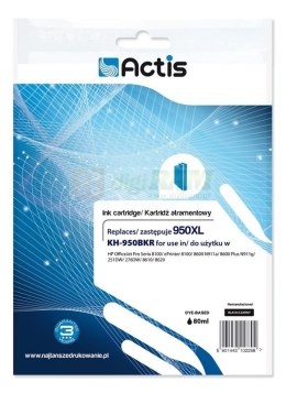 Actis KH-950BKR Tusz (zamiennik HP 950XL CN045AE; Standard; 80 ml; czarny)