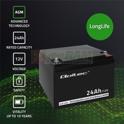 Akumulator AGM | 12V | 24Ah | max.7.2A Akumulator AGM | 12V | 24Ah | max.7.2A