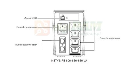 UPS NETYS PE 650VA/360W 230V/AVR/4XIEC,USB,LED UPS NETYS PE 650VA/360W 230V/AVR/4XIEC,USB,LED