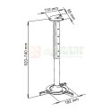 Uchwyt sufitowy 40-62cm do projektora 15kg P-102 uniwersalny pełna regulacja