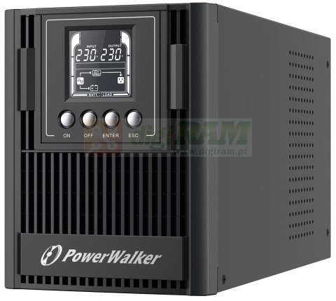 POWER WALKER UPS ON-LINE VFI 1000 AT FR 3X FR OUT, USB/RS-232, LCD, EPO