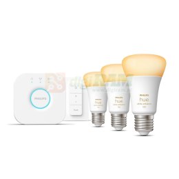 Philips Hue White ambiance Zestaw startowy: 3 inteligentne żarówki E27 (1100) + regulator przyciemniania Hue Dimmer switch