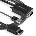 StarTech.com VGA2HDMM2M adapter kablowy 2 m USB Type-A + VGA (D-Sub) HDMI Typu A (Standard) Czarny