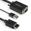 StarTech.com VGA2HDMM2M adapter kablowy 2 m USB Type-A + VGA (D-Sub) HDMI Typu A (Standard) Czarny