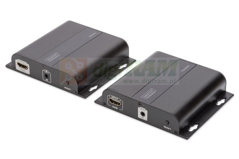 DIGITUS EXTENDER HDMI DO 120M PO CAT.5E/6 UTP LUB IP UHD 4K 30HZ HDCP 1.4 Z AUDIO (ZESTAW) DS-55122