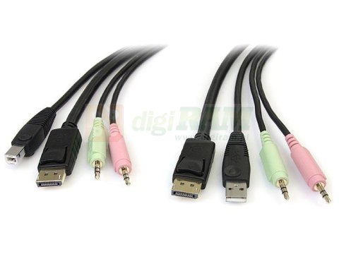 StarTech.com DP4N1USB6 kabel KVM Czarny 1,829 m