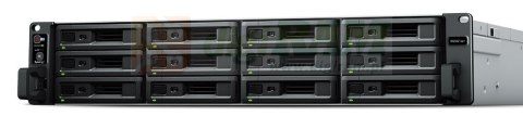 NAS Synology RS3621xs+; 2U RACK; 12x (3.5" SATA HDD/2.5" SATA SSD); Intel Xeon D-1541; 8 GB DDR4 ECC UDIMM (max. 64GB), 4x 1GbE 