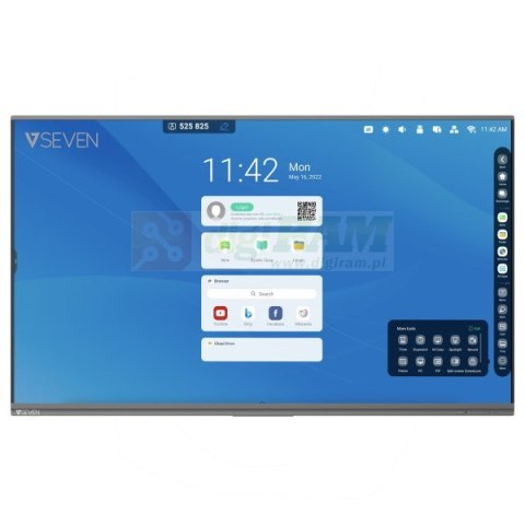 V7 IFP7502-V7PRO tablica interaktywna 190,5 cm (75") 3840 x 2160 px Ekran dotykowy Czarny USB / Bluetooth