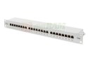 Digitus Panel krosowy (patch panel) 19'' 24x RJ45, LSA poziom, kat.5e, ekranowany, 1U, szary, prowadnica kabli