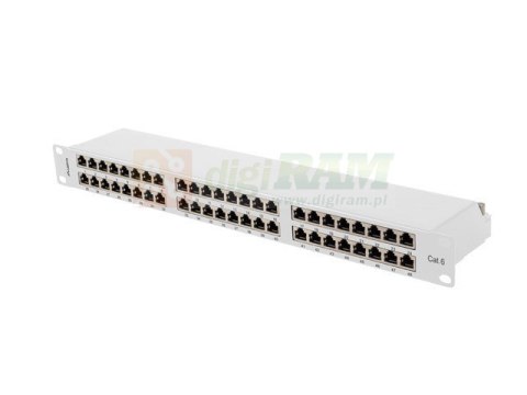 PATCH PANEL 48 PORT 1U 19" KAT.6 FTP EKRANOWANY SZARY LANBERG