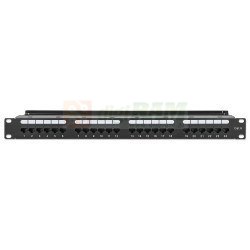 Patch Panel 24x RJ45 Cat6 UTP ze wspornikiem do kabli