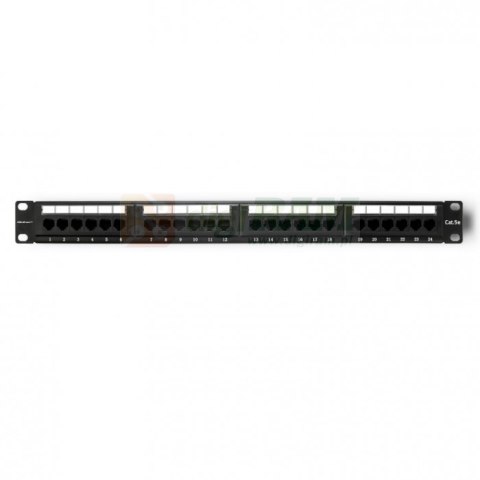 Qoltec Patch panel RACK | 24 porty | kat.5E UTP | Czarny