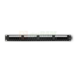 Qoltec Patch panel RACK | 24 porty | kat.6 UTP | Czarny