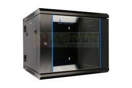 Extralink 12U 600x600 AZH Czarna | Szafa rack | montowana na ścianie, dwusekcyjna