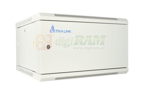 Extralink 6U 600x600 ASP Szara | Szafa rack | montowana na ścianie, drzwi blaszane pełne