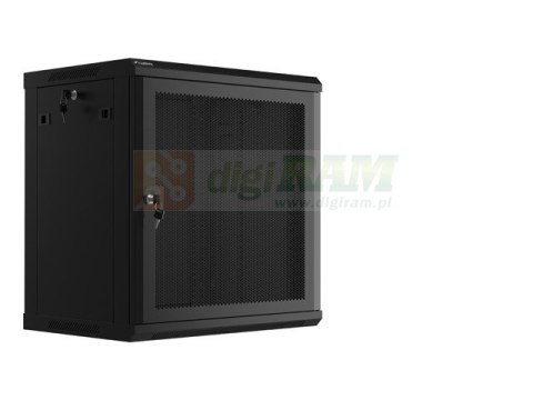 SZAFA INSTALACYJNA RACK WISZĄCA 19" 12U 600X450 CZARNA DRZWI PERFOROWANE LANBERG (FLAT PACK)