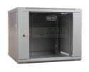 Szafa sieciowa wisząca 19" 9U rack 600x450, drzwi szyba, szary, niedzielona, niezłożona, 60kg