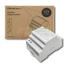 Qoltec Zasilacz na szynę DIN | 85.2W | 12V | 7.1A | Szary