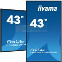 Iiyama LH4360UHS-B1AG signage display Cyfrowa tablica A 108 cm (42.5") LED Wi-Fi 500 cd/m2 4K Ultra HD Czarny Procesor wbudowany