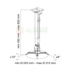 Uchwyt ścienno-sufitowy do projektora 43-65cm, 20kg