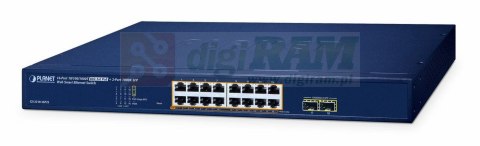 Planet GS-2210-16P2S 16-Port 10/100/1000T 802.3at