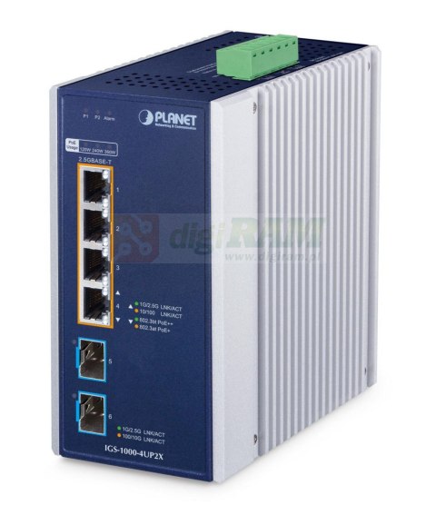 Planet IGS-1000-4UP2X IP30 Industrial 4-Port