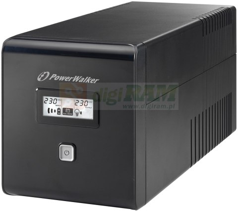 PowerWalker VI 1000 LCD 1 kVA 600 W 4 x gniazdo sieciowe