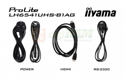 Monitor 65 cali LH6541UHS-B1AG VA,4K,24/7,LAN,USB,HDMI,500cd/m2, Haze(25%),2x10W,Pion/Poziom