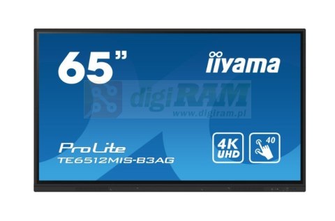 Monitor 65 cali TE6512MIS-B4AG 40pkt,IPS,4K,24/7,7H, ANDROID 14, RK3576, 8/128GB, EDLA, Essential