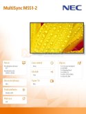 Monitor wielkoformatowy MultiSync M551-2 55 cali UHD 500cd/m2 24/7