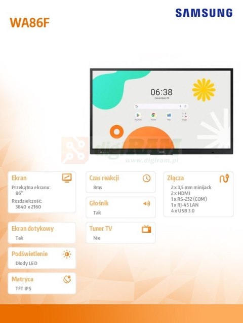Monitor interaktywny 86 cali WA86F LH86WAFWLGCXEN