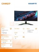 Monitor 34 cale G34WQCP UWQHD VA 1MS 180Hz HDMI