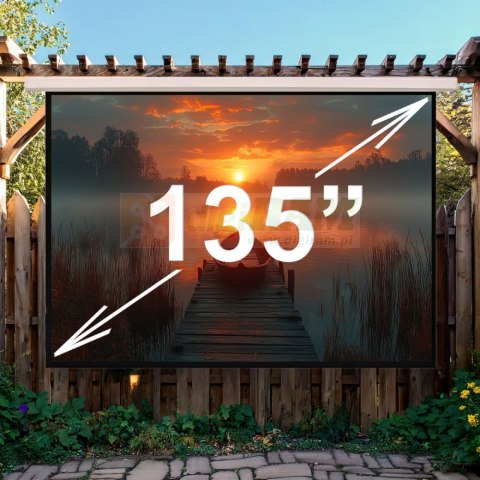 Ekran projekcyjny elektryczny MC-561 135" 300x168cm 16:9 sterowanie ścienne i z pilota