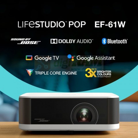 Projektor mini laser EF-61W FHD/700L/5m:1/1.6kg biały