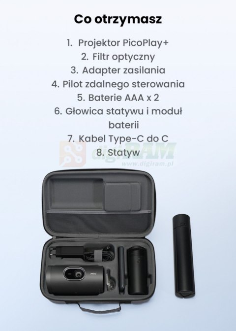 Projektor picoPlay, zestaw: stojak+powerbank