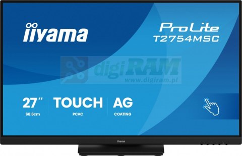 Monitor 27 cali ProLite T2754MSC-B2AG POJ.10PKT.IPS,Powłoka AG, FHD,300cd,2x2W